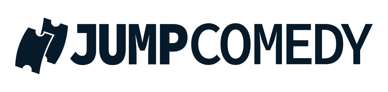 Jump Comedy wordmark in Navy